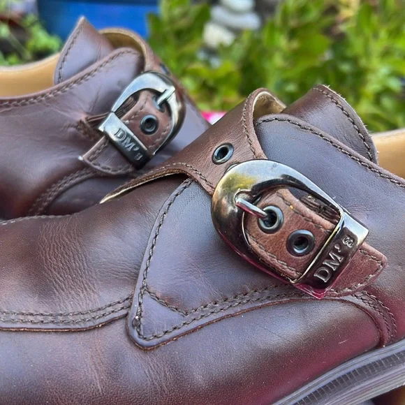 🏴󠁧󠁢󠁥󠁮󠁧󠁿 Vintage Dr. Martens MIE Chunky Heel Monk Strap Loafers UK 5 - Picture 8 of 16